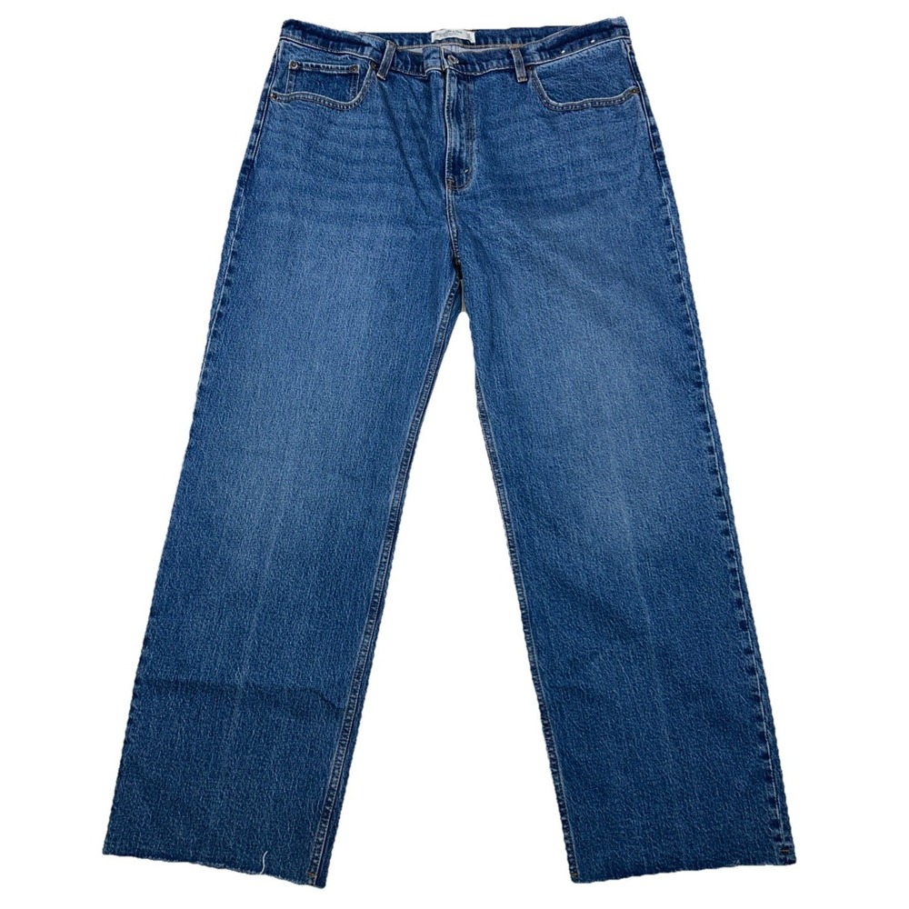 Abercrombie & Fitch Jeans Women 34|18R The 90s Relaxed High Rise Raw Hem Stretch